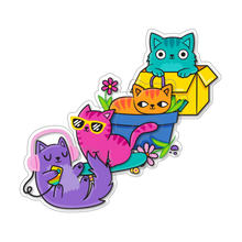Load image into Gallery viewer, Vinyl Stickers, Silly Kitties
