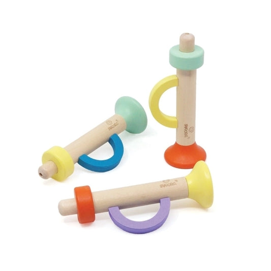 Mini Wooden Trumpet, Various Colours