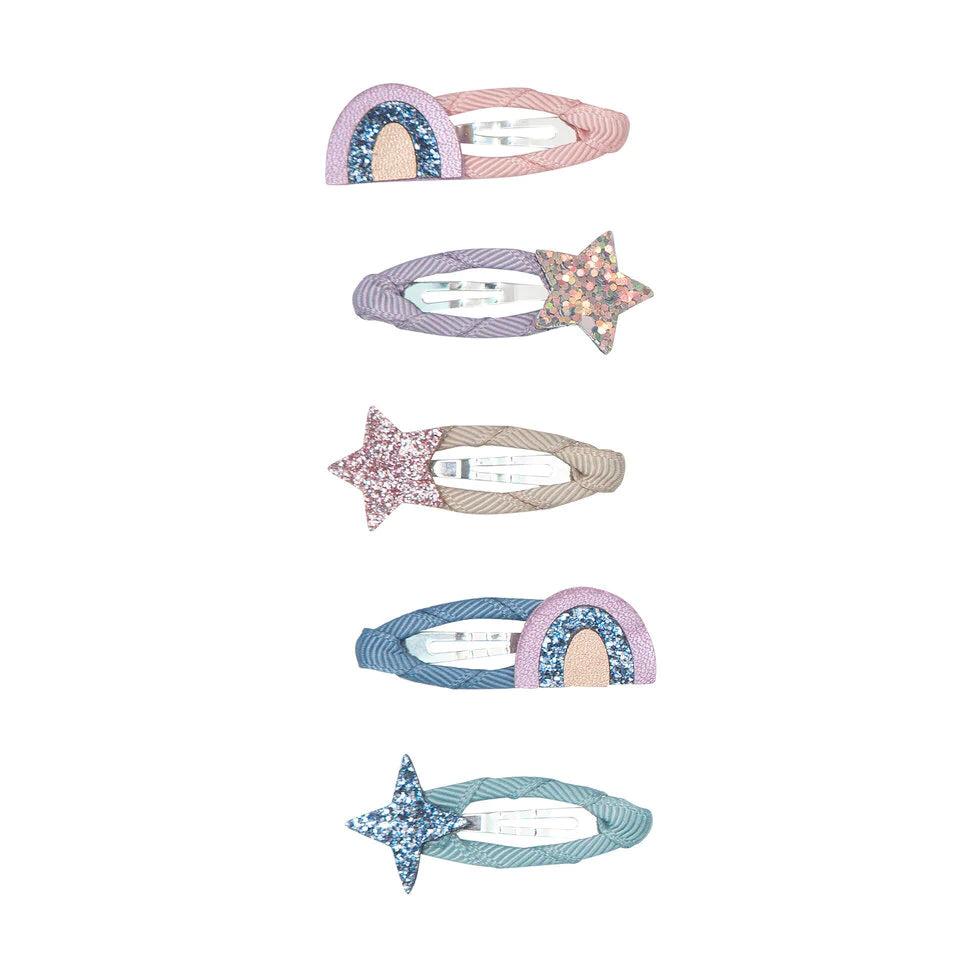 Mini Hair Clips ''Rainbow and Star Clic Clacs'