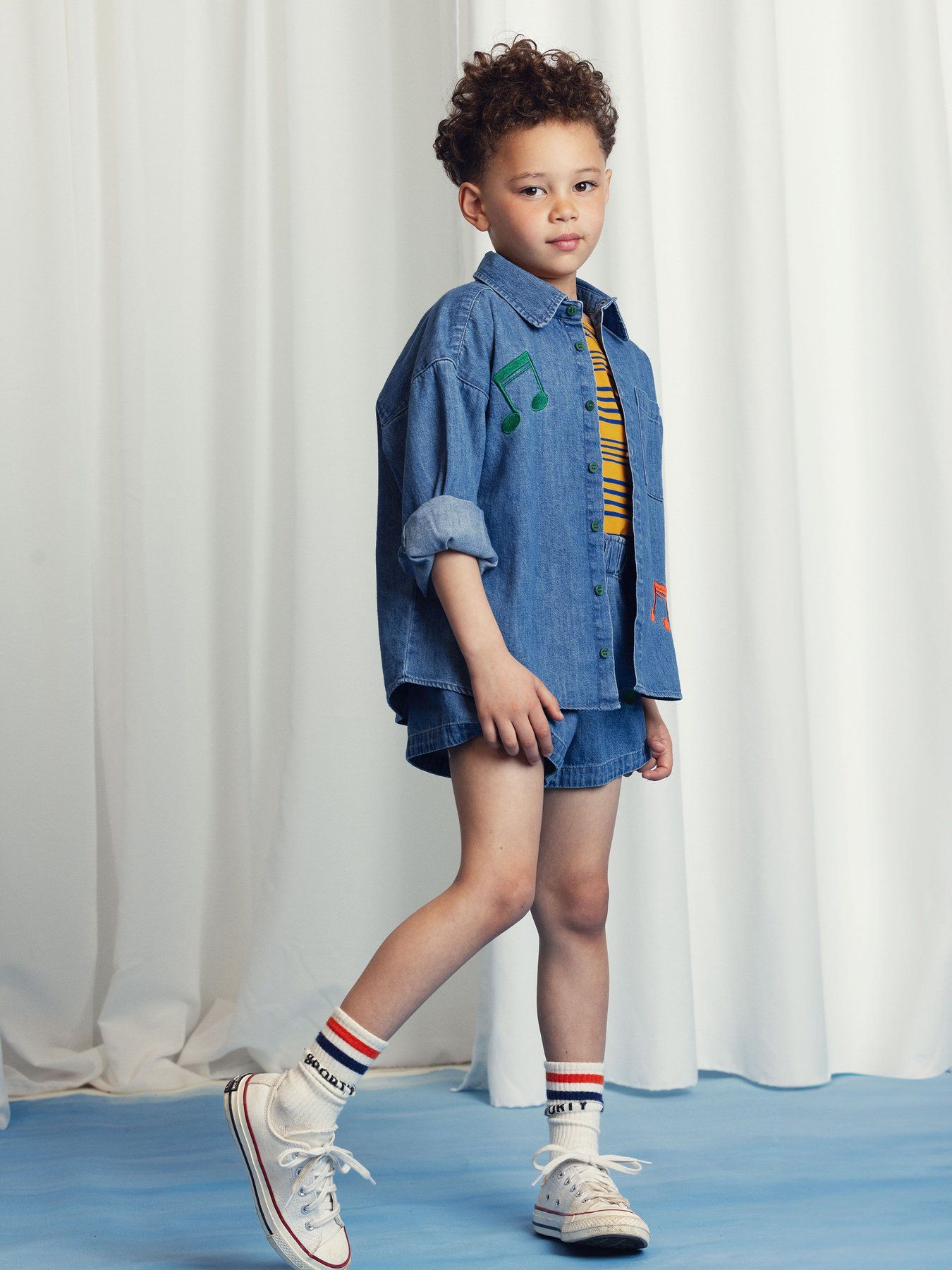 Lightweight Denim Shorts, Blue 100% GOTS Organic Cotton
