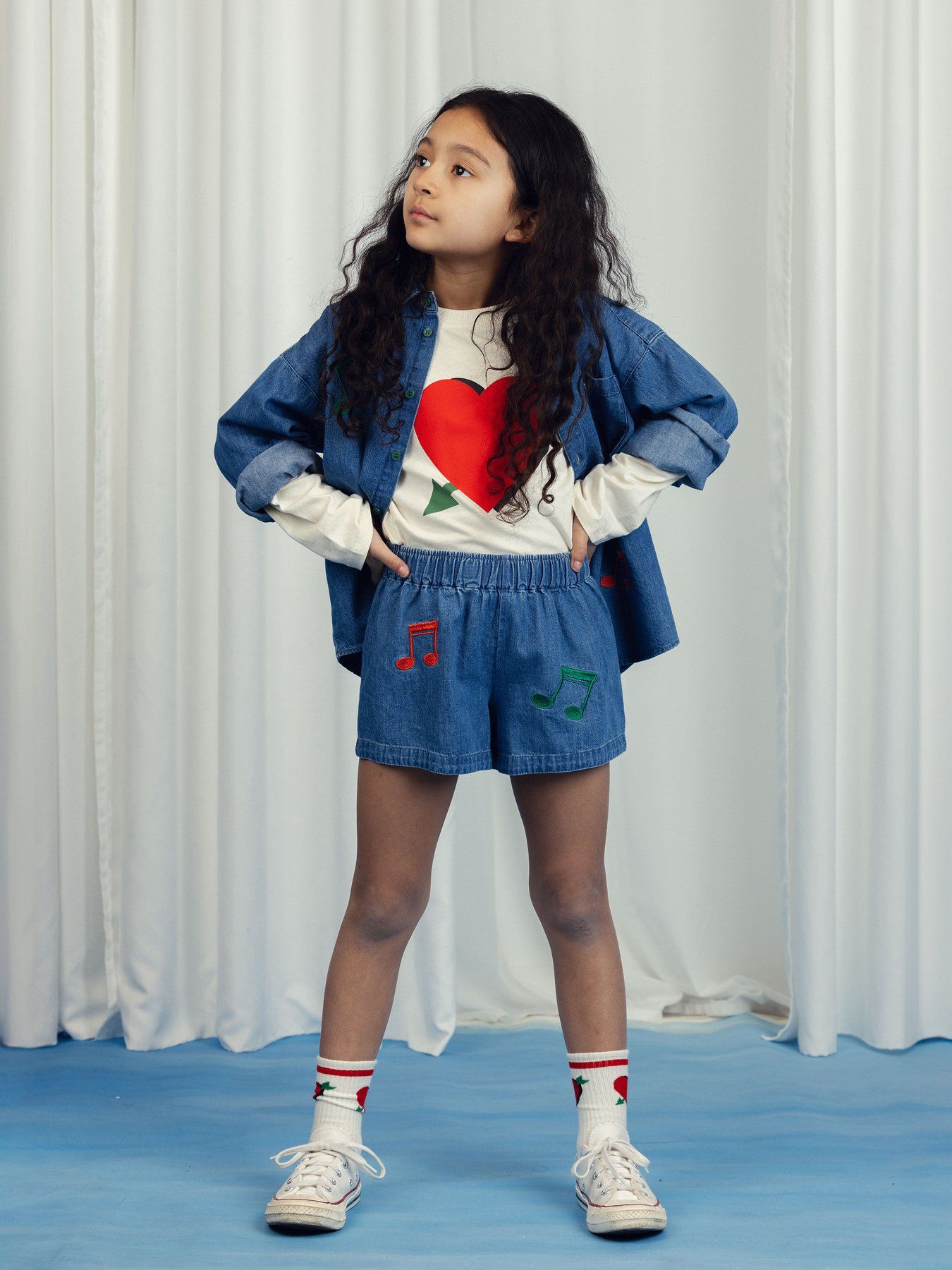 Lightweight Denim Shorts, Blue 100% GOTS Organic Cotton