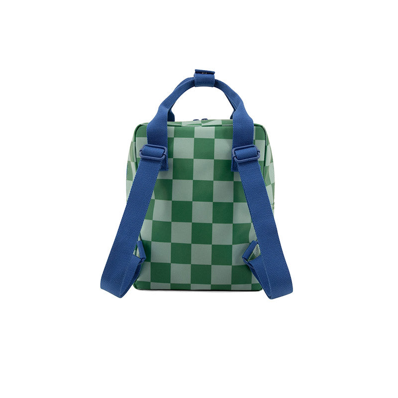 Kleiner Rucksack „Blocks, Grün Blau“ mit Riemen