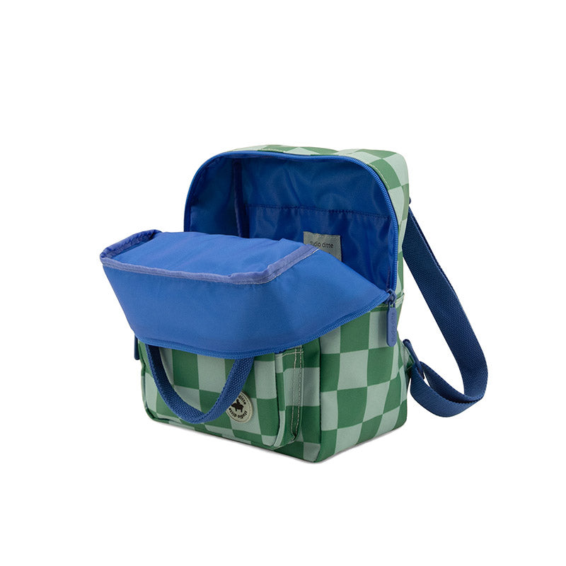 Kleiner Rucksack „Blocks, Grün Blau“ mit Riemen