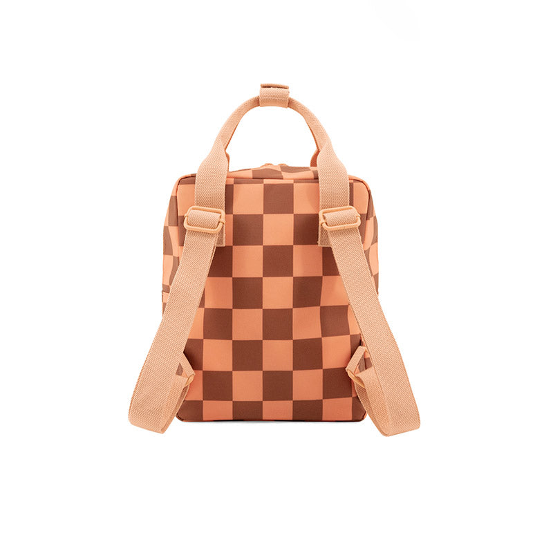Kleiner Rucksack '‘Blocks, Pink Braun'' mit Riemen