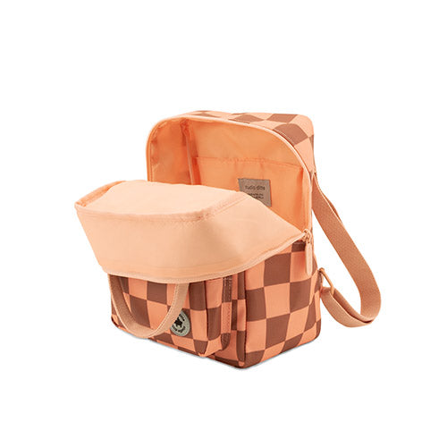Kleiner Rucksack '‘Blocks, Pink Braun'' mit Riemen