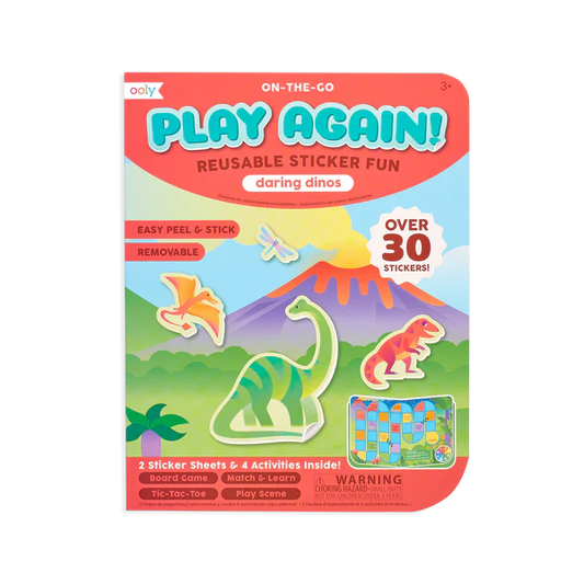 Play Again wiederverwendbarer Aufkleber Fun „Daring Dinos“