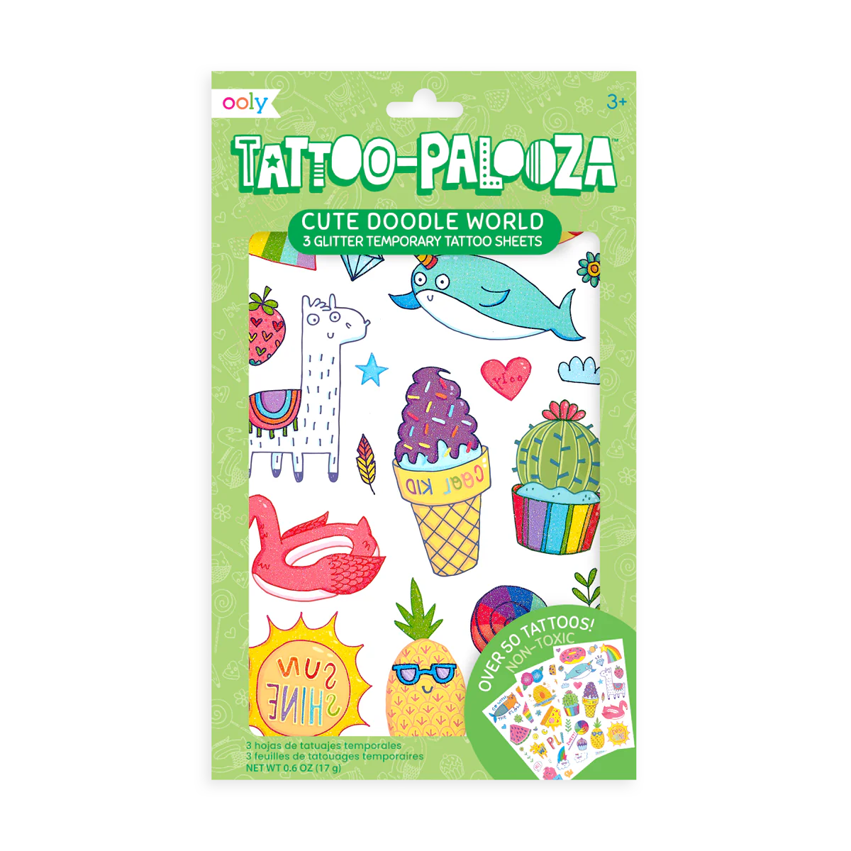 Temporäre Tattoos „Süße Kritzelwelt“