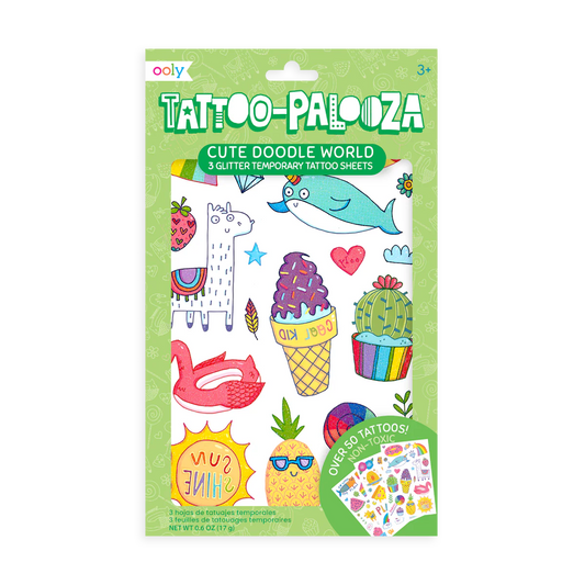 Temporäre Tattoos „Süße Kritzelwelt“