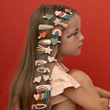 Load image into Gallery viewer, Mini Hair Clips &#39;&#39;Doodle over the Rainbow&#39;&#39;
