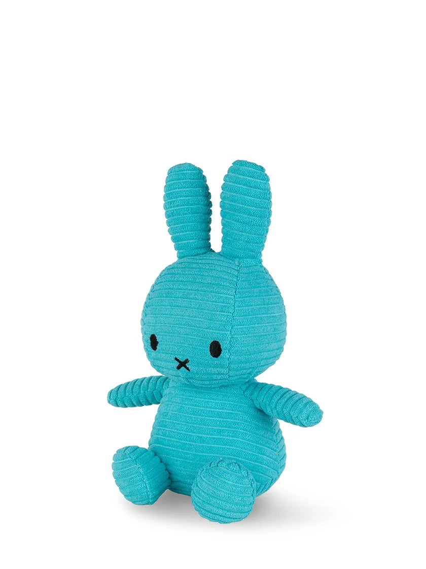Miffy Sitting Eco Corduroy Teal 23cm, Soft Toy