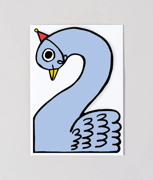 Schwan ''2. Geburtstag'' Kindergeburtstagskarte