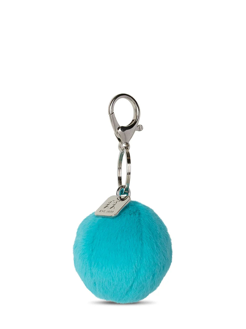 Smiley ECO Fuzzy Keychain, Teal