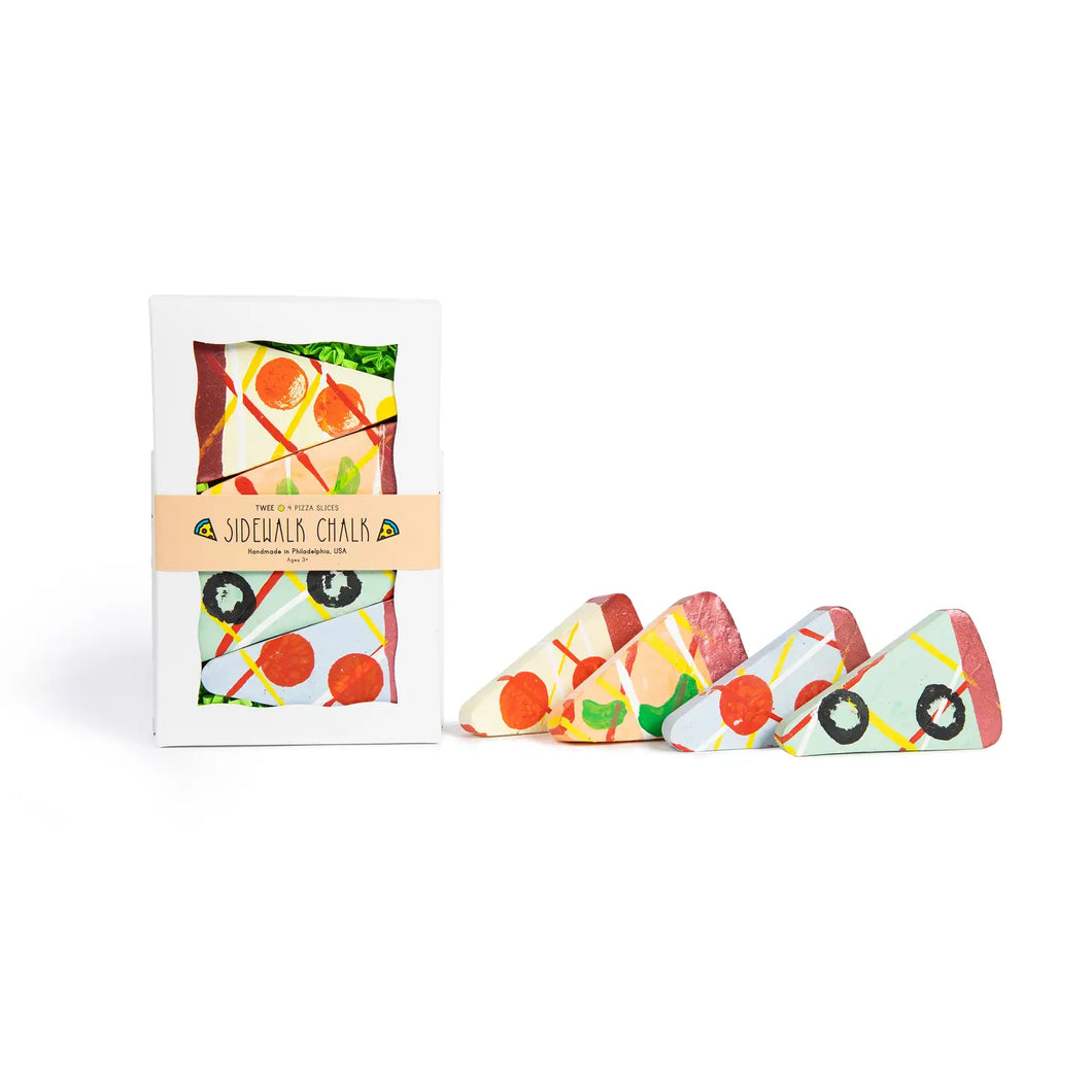 Zwei Straßenkreide ''Pizza Slices''