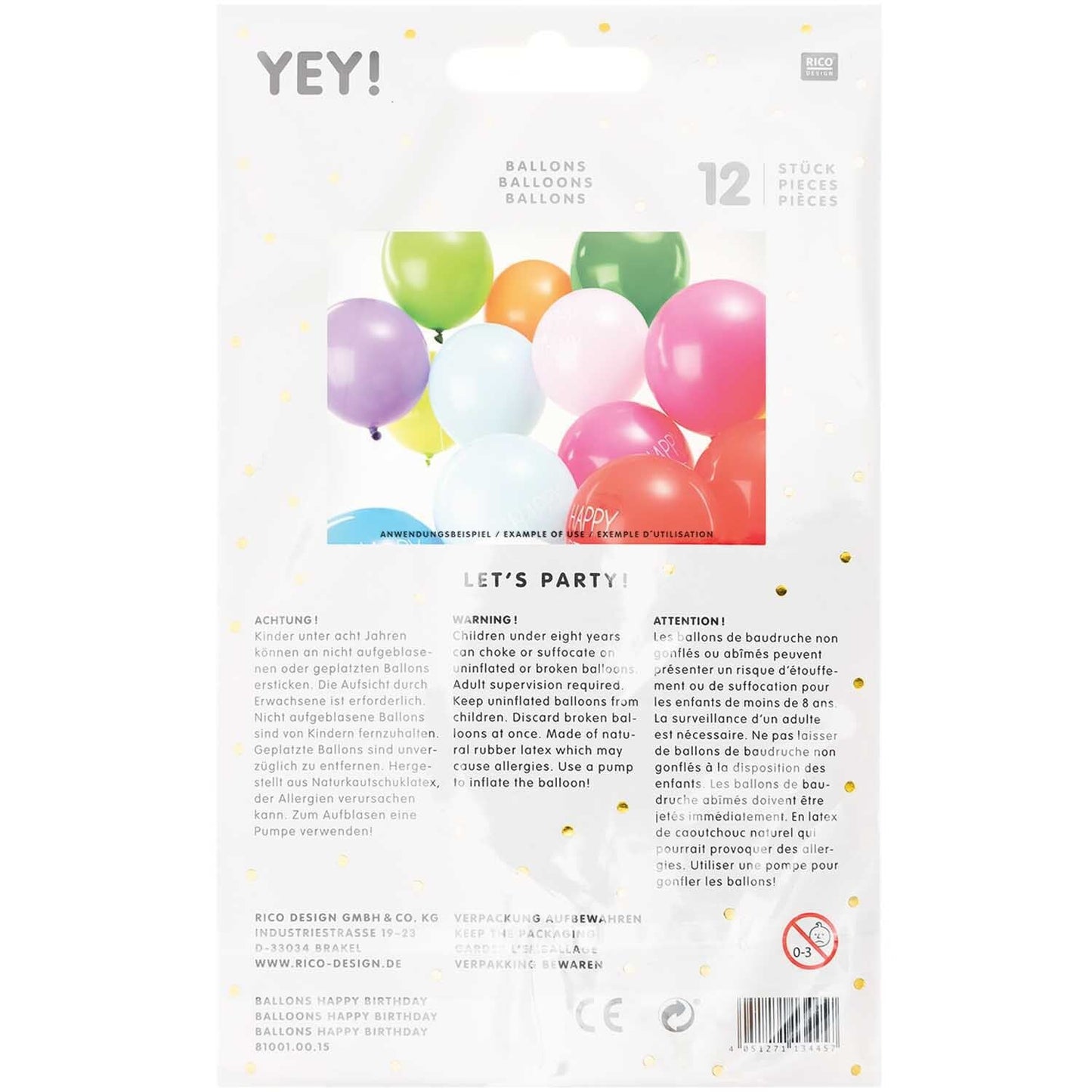 Balloons ''Happy Birthday'' 30cm, Set of 12