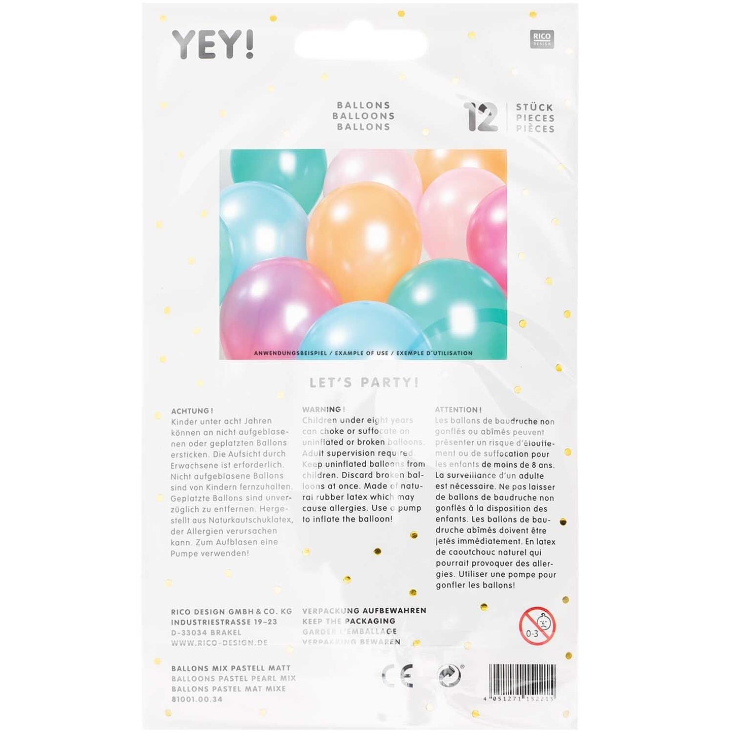 Pastellballons, matt 30 cm, 12er-Set