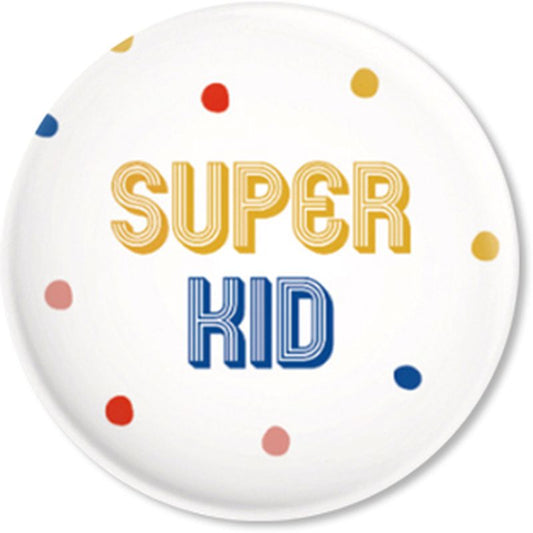 Knopf „Super Kid“, gepunktet