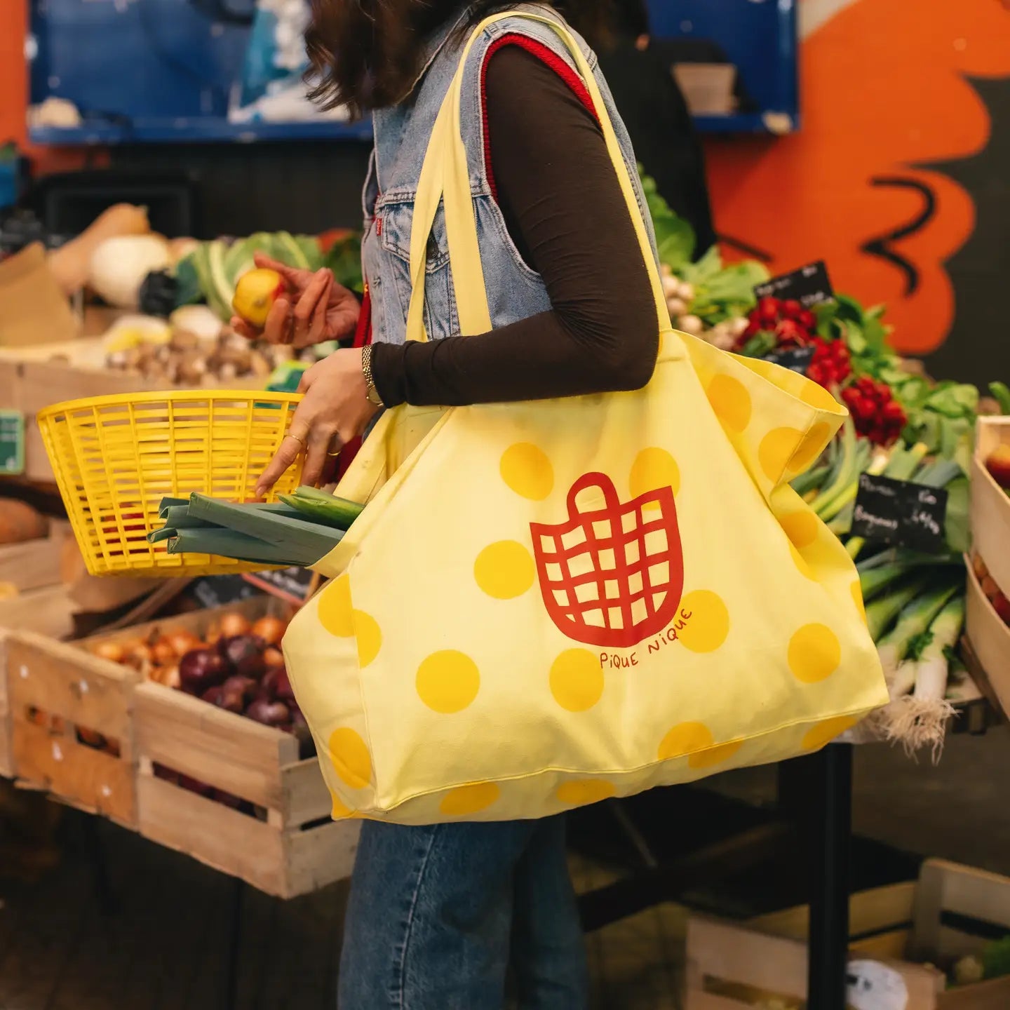 Große Tragetasche „Picnic Polka Dot“