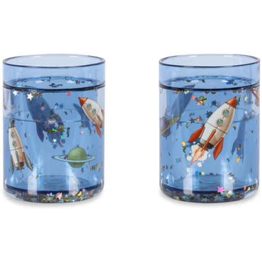 Glitzerbecher, 2er Pack, Weltraum