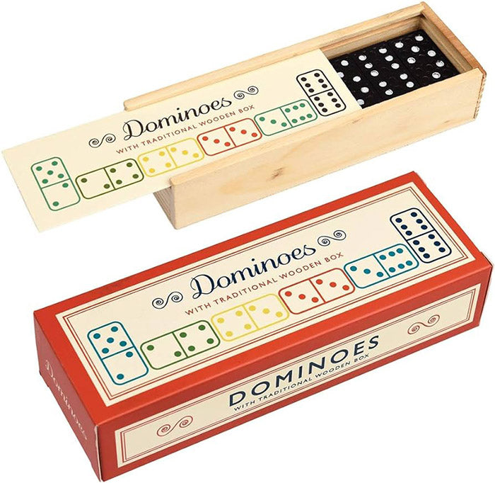 Domino-Set mit traditioneller Holzkiste