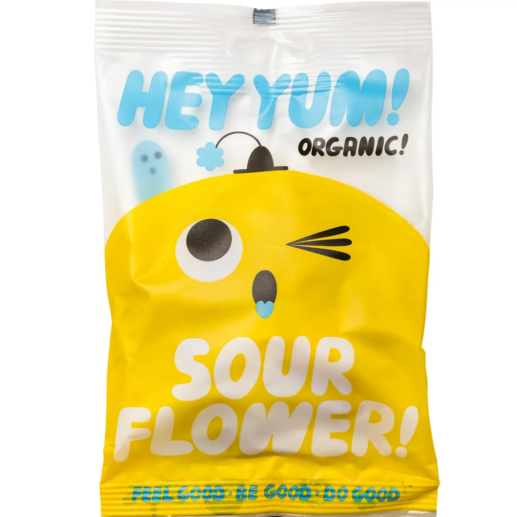 HEY YUM! ''Sour Flower'' Organic Fruit Gums, 100g