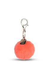 Load image into Gallery viewer, Smiley ECO Fuzzy Keychain, Bright Coral
