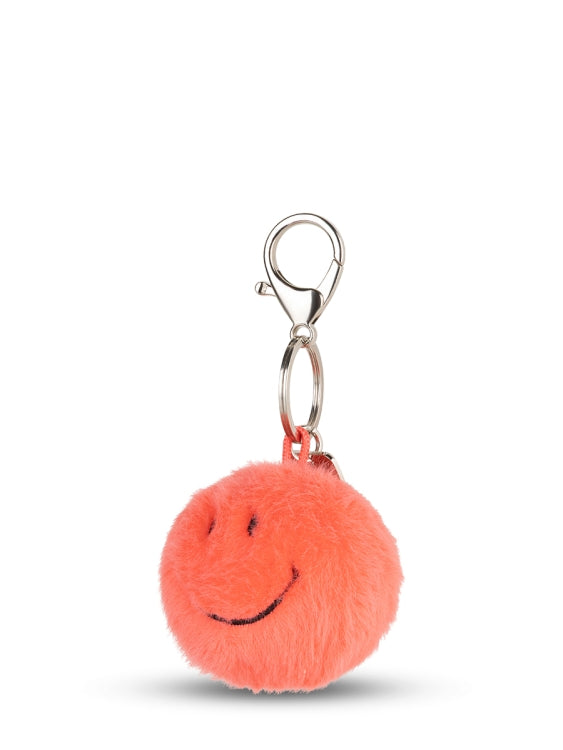 Smiley ECO Flauschiger Schlüsselanhänger, Helles Koralle