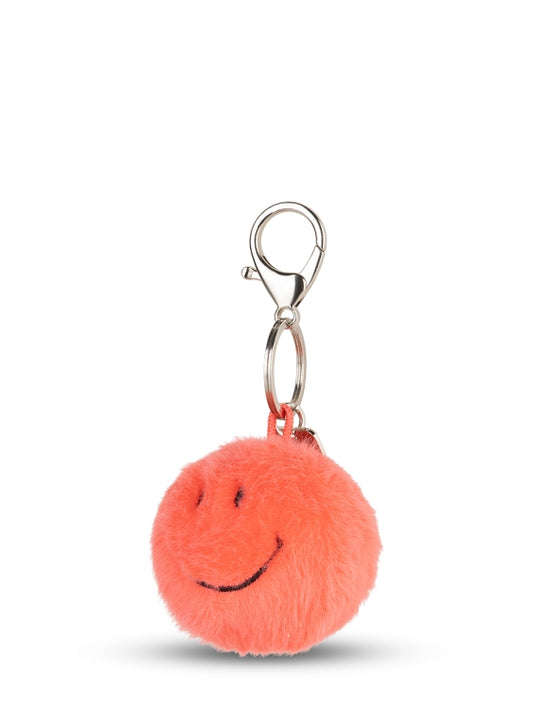 Smiley ECO Flauschiger Schlüsselanhänger, Helles Koralle