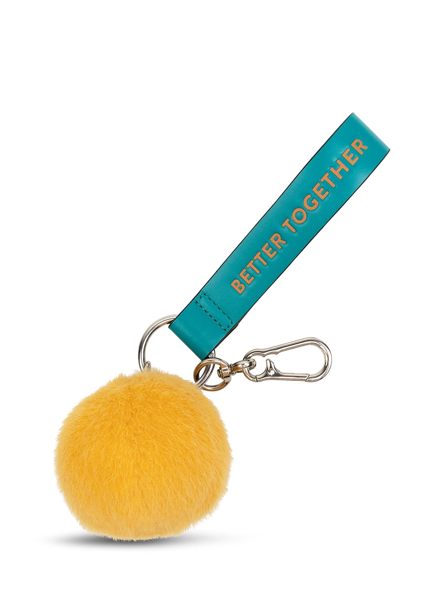 Smiley ECO Fuzzy Bag Charm, Yellow