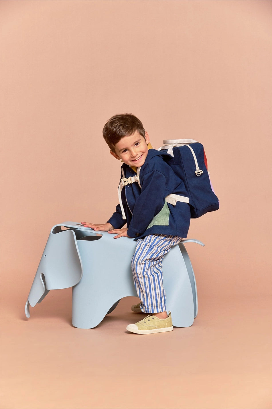 Children's Arthur Backpack, Tricolour Terracotta