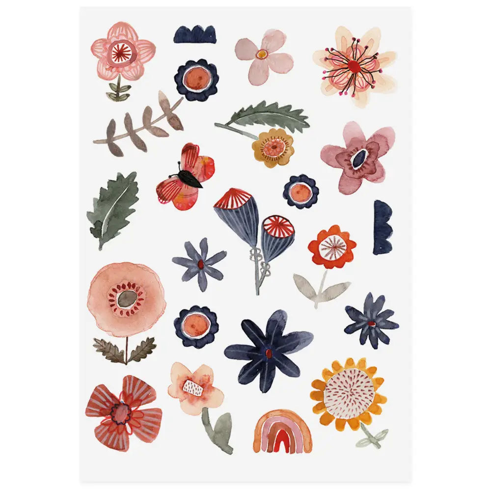''Flower Field'' Organic Temporary Tattoos