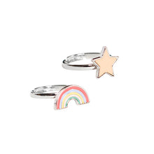 Load image into Gallery viewer, Set of 2 Kids Rings &#39;&#39;Rainbow and Star&#39;&#39;
