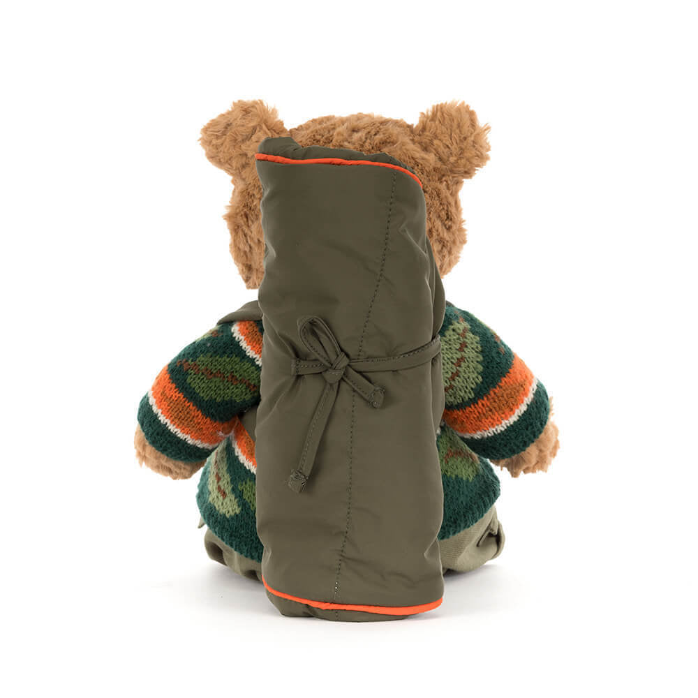 Jellycat Bartholomew Bear Hiking Outfit, Soft Toy