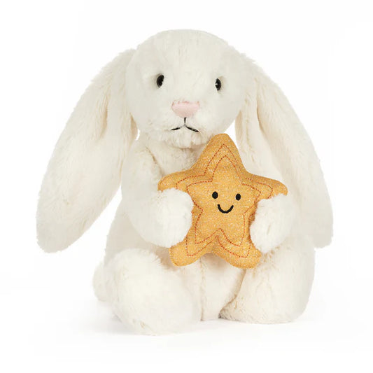 Jellycat Cream Bunny mit Stern, Kuscheltier