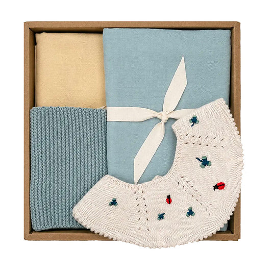 Baby Gift Box, Blue / Wheat Tones