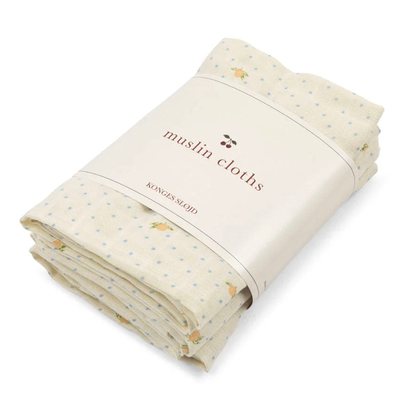 Muslin Cloth 3 Pack, Lemon Dot
