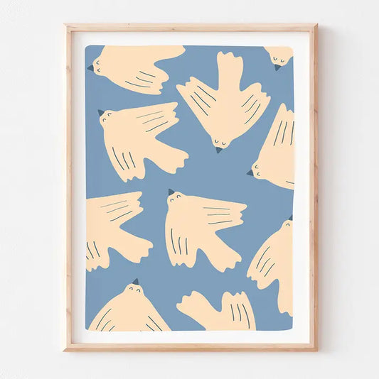 30 x 40 Poster, Blaue Vögel