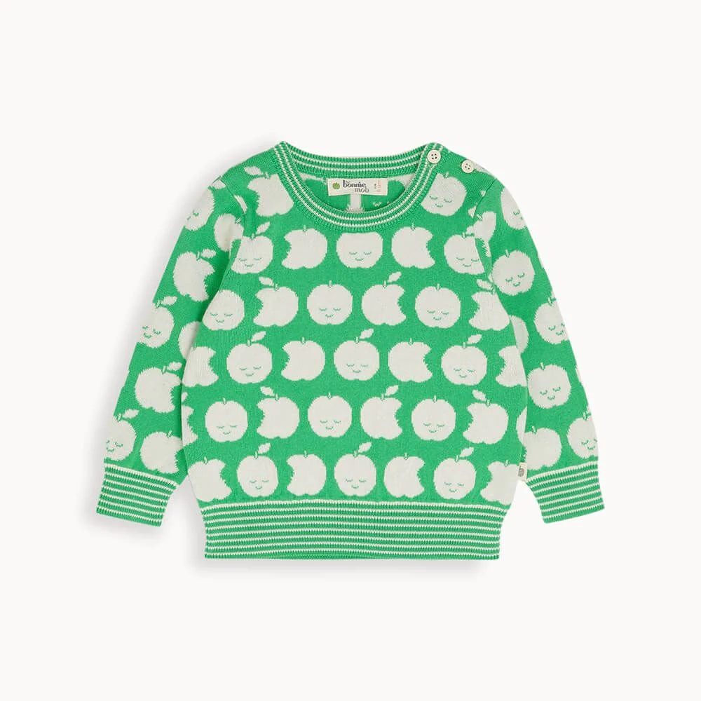 Knit Sweater ''Green Apple'', GOTS