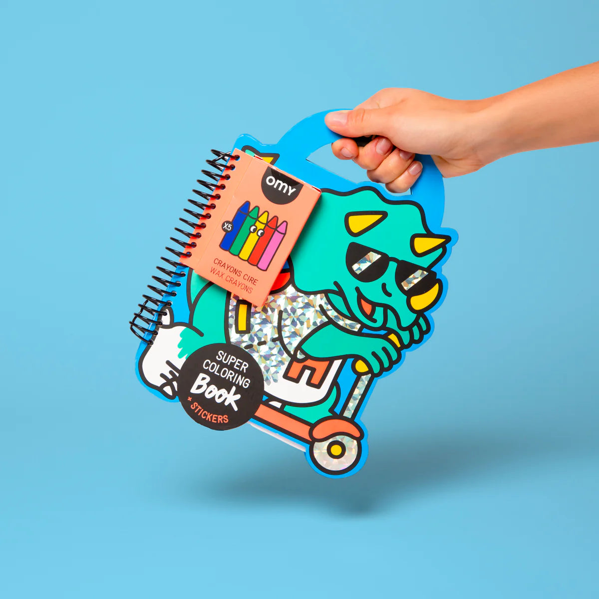 OMY Colouring & Stickers Book, Dino