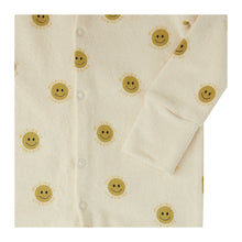 Load image into Gallery viewer, Smile Faces Onesie &#39;&#39;Oat&#39;&#39;, Organic Cotton
