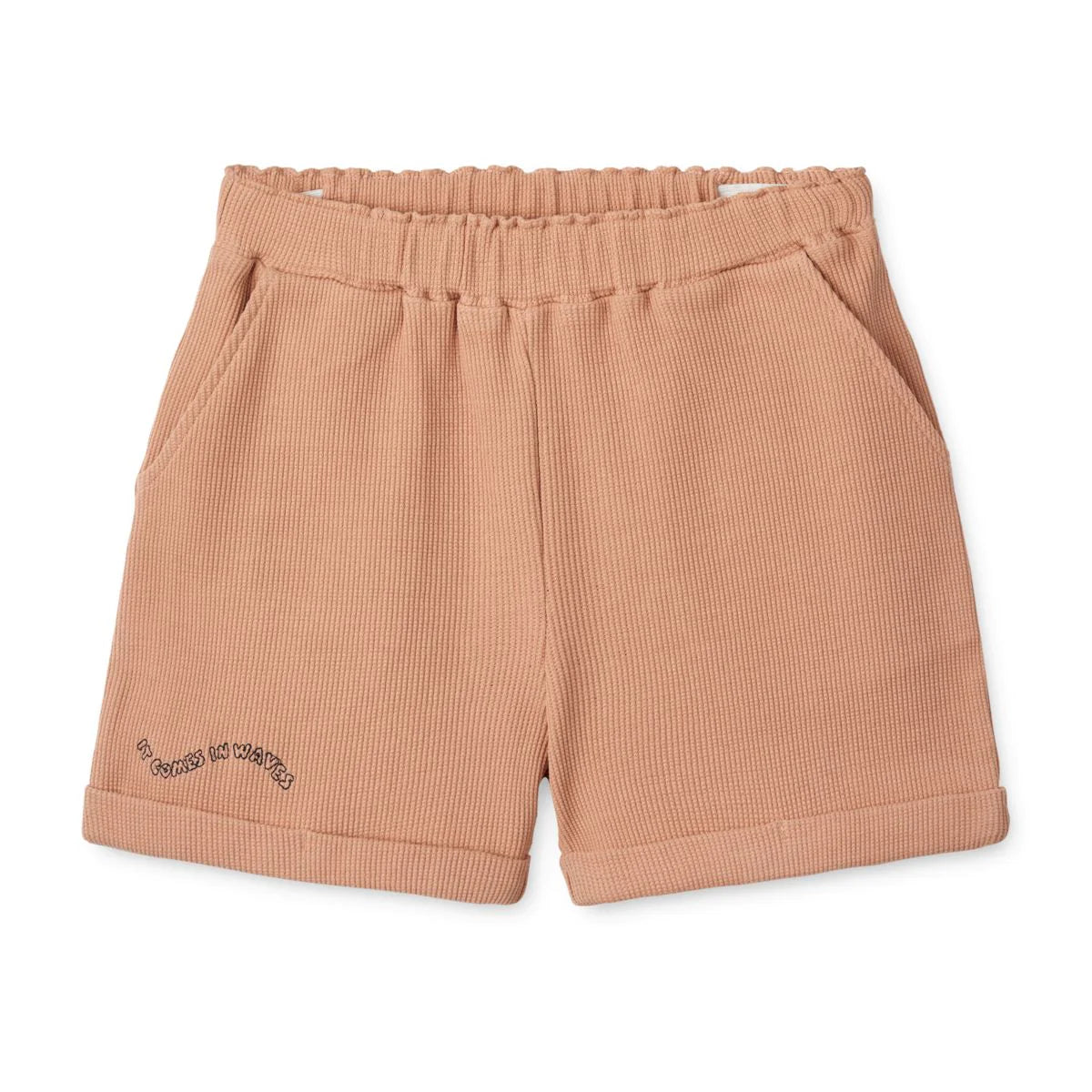 Waffelshorts „Tuscany Rose“, Bio-Baumwolle