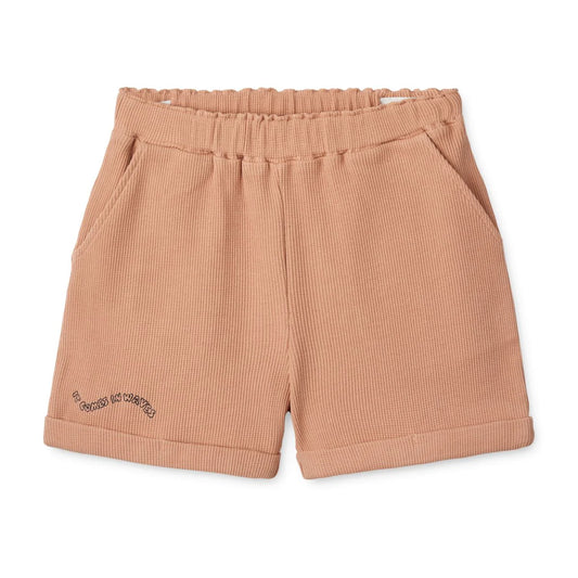 Waffelshorts „Tuscany Rose“, Bio-Baumwolle