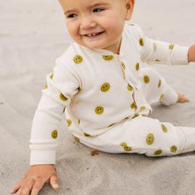 Load image into Gallery viewer, Smile Faces Onesie &#39;&#39;Oat&#39;&#39;, Organic Cotton
