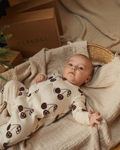 Load image into Gallery viewer, Cherries Onesie &#39;&#39;Oat&#39;&#39;, Organic Cotton
