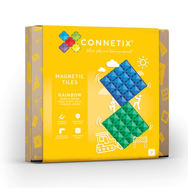 Connetix ''2 Piece Base Plate, EU'' Green / Blue