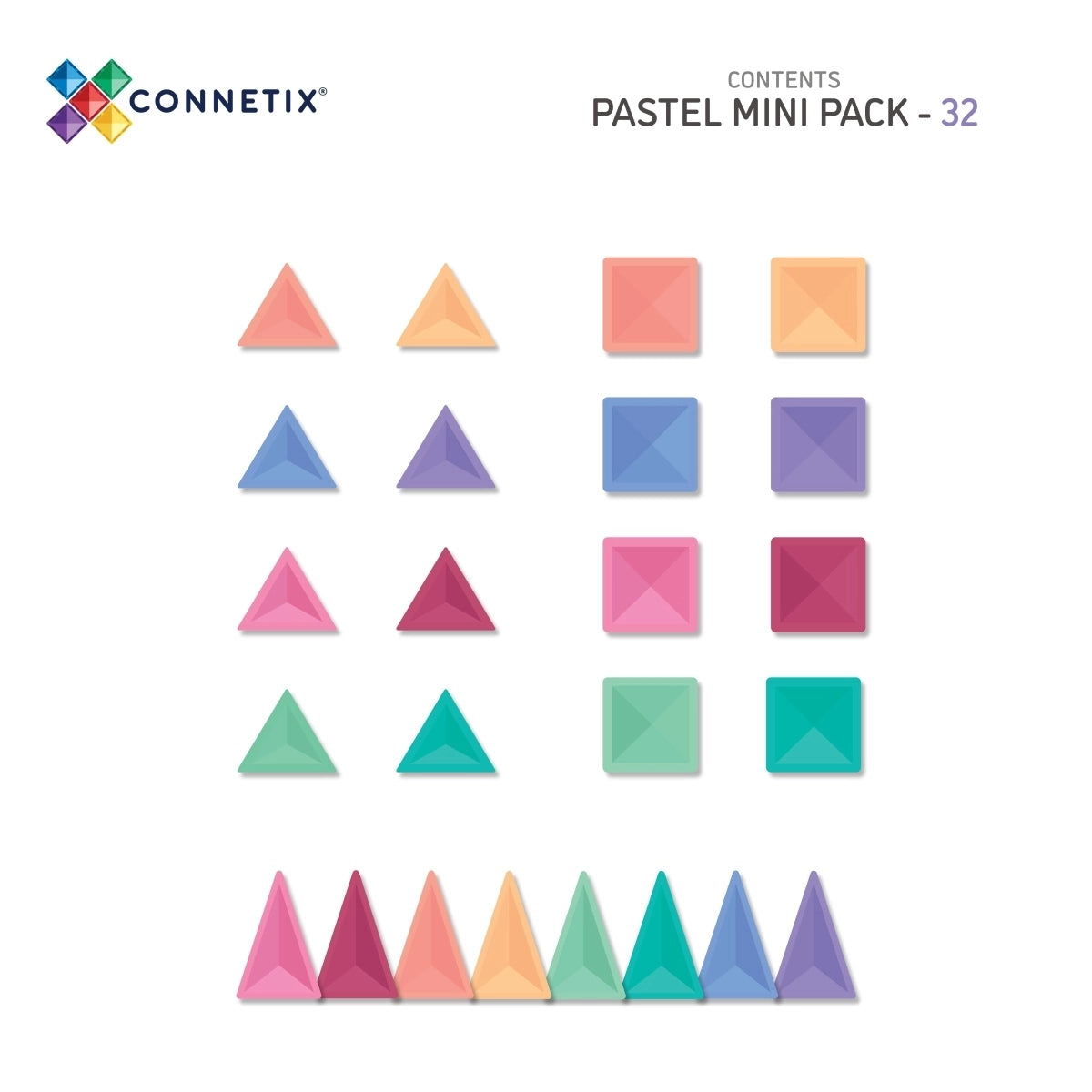 Connetix ''32-teiliges Mini-Pack, Pastell EU''