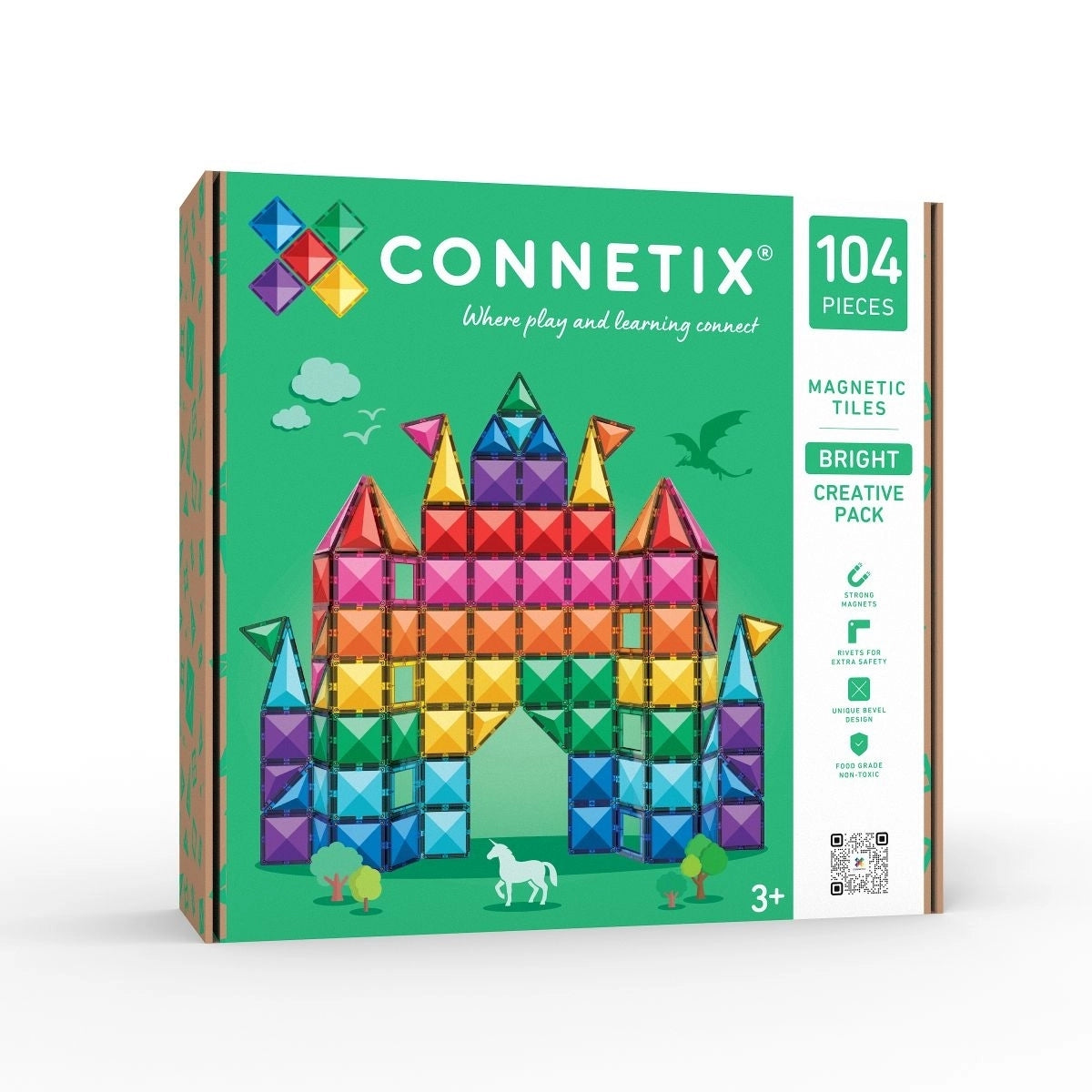 Connetix Tiles 104 Piece Bright Creative Pack