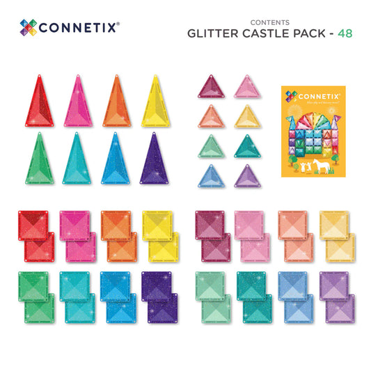 Connetix Tiles Glitter Castle, 48 Pieces