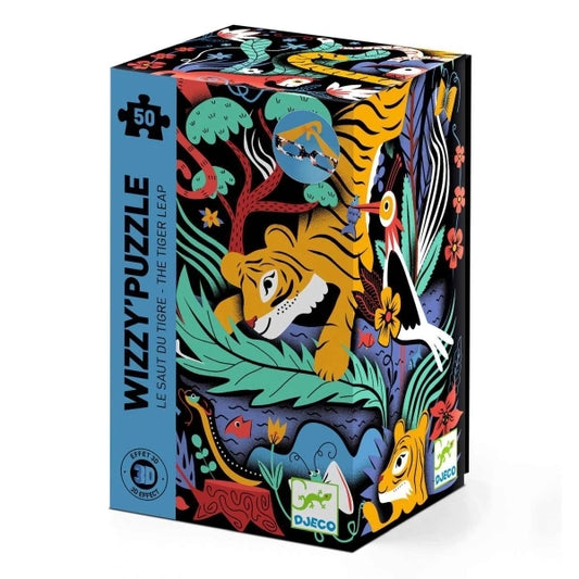 Wizzy Puzzle: 50-teiliges Tiger-Puzzle mit 3D-Element