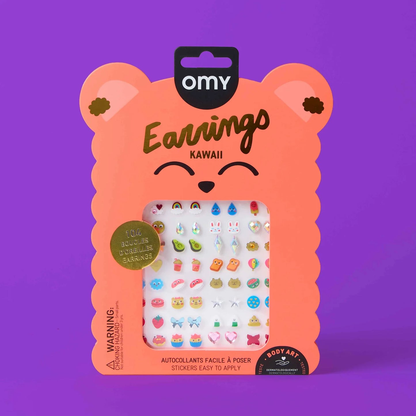 OMY Stick-On Earrings, Kawaii
