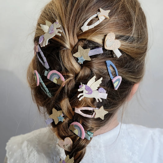 Mini-Haarspangen fliegendes Einhorn